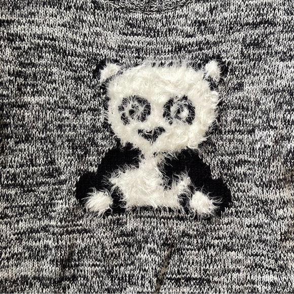 Bianca Nygard Black and White Quirky Panda Eyelash Detail Sweater Size Large - Picture 2 of 8